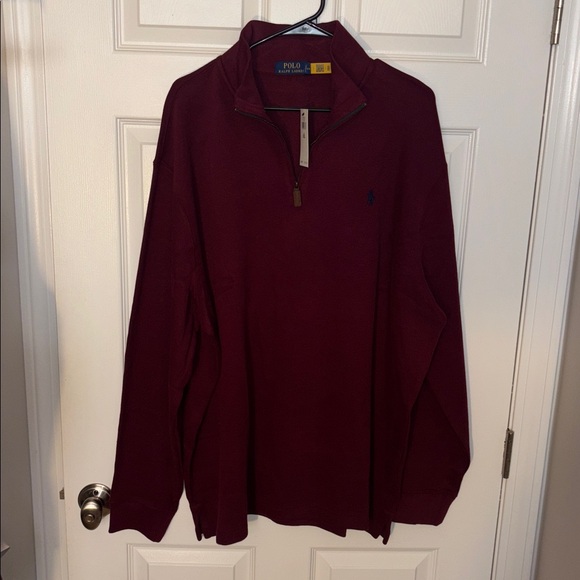 Ralph Lauren Polo Men’s Maroon 1/4 Zip Pullover Sweater NWT Sz XXL Retail $125